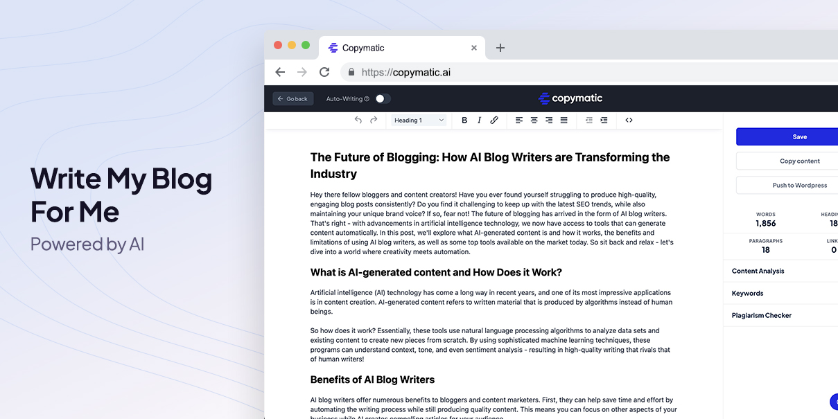 Write My Blog for Me: Using AI to Create Your First Blog Post in 2023